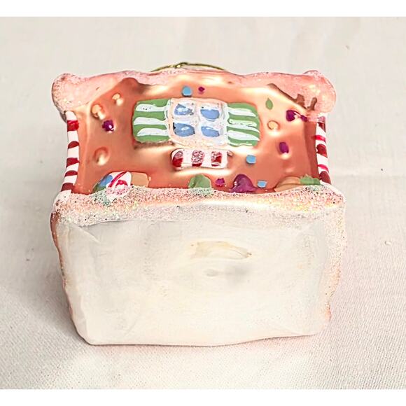 2009 Gingerbread House Glass Ornament 3" Tall Copper Colored Whimsical - Picture 3 of 6